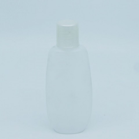 FSP-75 * 75 ML. Yassı Beyaz Polietilen Sedef Kapaklı Şampuan Ambalajı