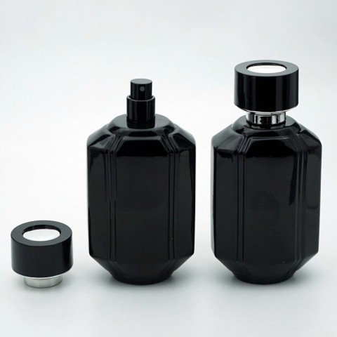 FTDK-100 * 100 ml Siyah Özel Kare Parfüm Şişesi