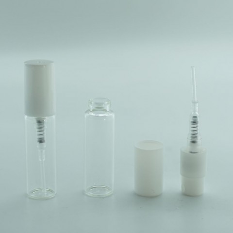 FTSK-03 * 3 Ml. Beyaz Plastik Kapaklı Spreyli Tester Cam Şişe