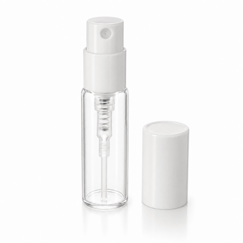 FTSK-03 * 3 Ml. Beyaz Plastik Kapaklı Spreyli Tester Cam Şişe