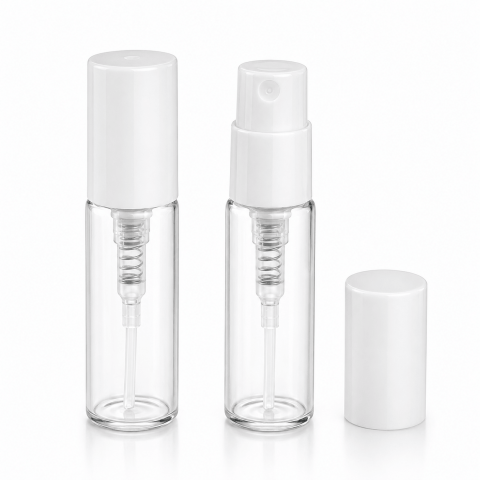 FTSK-03 * 3 Ml. Beyaz Plastik Kapaklı Spreyli Tester Cam Şişe